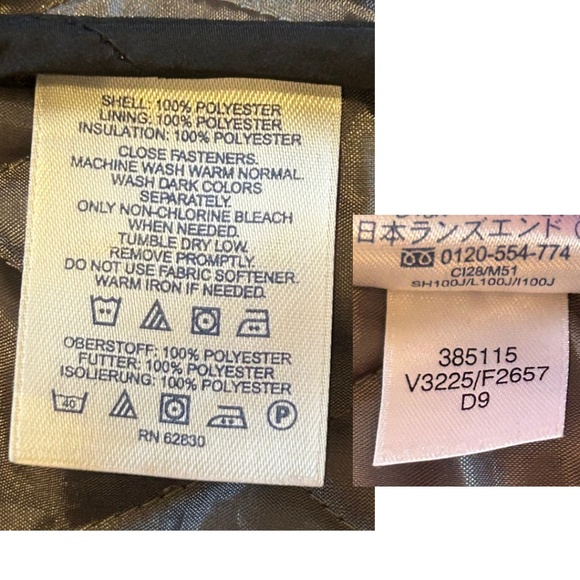 Lands’ End Women’s Quilted Zippered Short Riding Jacket Black Size M (10-12) - Picture 11 of 15